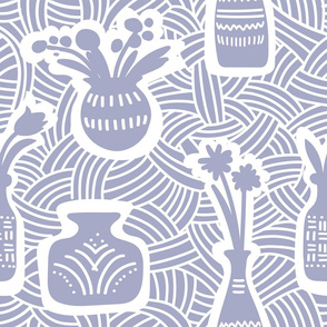 vase doodle pattern in grey