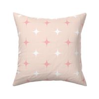 Medium scale Chic mid century style geometric stars blush,pink and white by art for joy lesja saramakova gajdosikova design