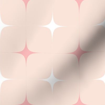 Medium scale Chic mid century style geometric stars blush,pink and white by art for joy lesja saramakova gajdosikova design