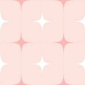 Medium scale Chic mid century style geometric stars blush,pink and white by art for joy lesja saramakova gajdosikova design