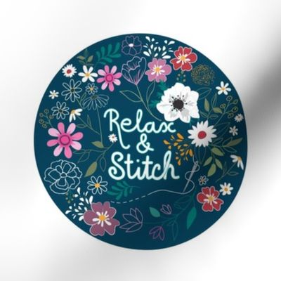 Relax and stitch flowers embroidery