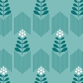 Fall 2021 geometric snowberries on sea grass and teal by art for joy lesja saramakova gajdosikova design