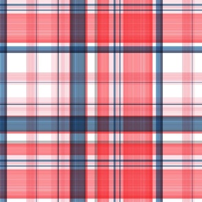  Large twill plaid light red and blue