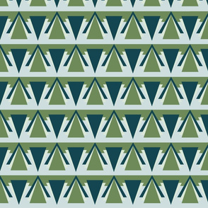 Green Art Deco Triangle Design