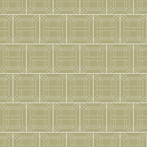 Gold Fabric with a White Geometric Design