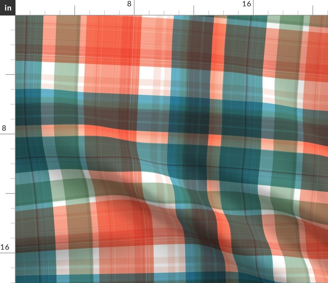 Large twill plaid light with orange and by art for joy lesja saramakova gajdosikova design