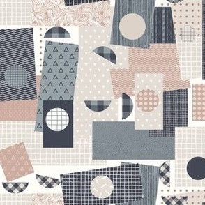 small Geometric patchwork in earth tones and hand drawn texture (30) by art for joy lesja saramakova gajdosikova design