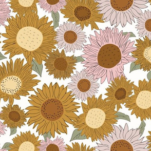 sunflower pink and mustard