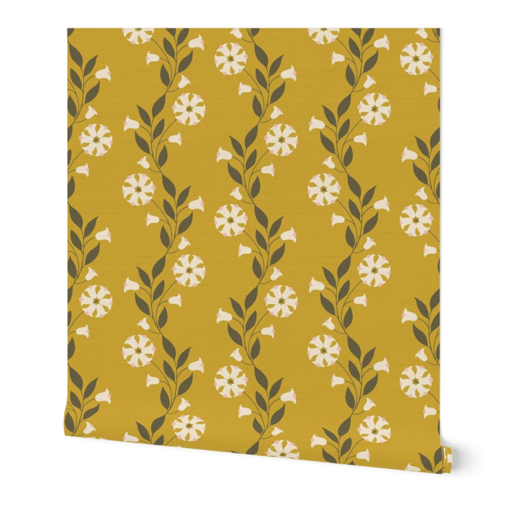 Folky Vines Mustard by DEINKI (Small Scale)