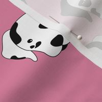 Minimalist style Dalmatian dogs sweet puppy faces for kids scandinavian style pink fuchsia