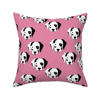 Minimalist style Dalmatian dogs sweet puppy faces for kids scandinavian style pink fuchsia