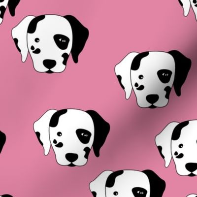 Minimalist style Dalmatian dogs sweet puppy faces for kids scandinavian style pink fuchsia