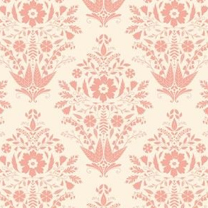 Monochrome Damask Pink by DEINKI (Medium Scale)