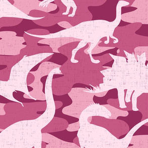 Pink Camo Dinosaurs- extra large scale