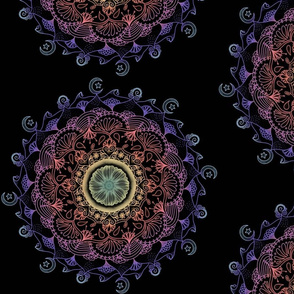 Moon and stars boho mandala