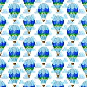 Large Scale Blue Hot Air Balloons