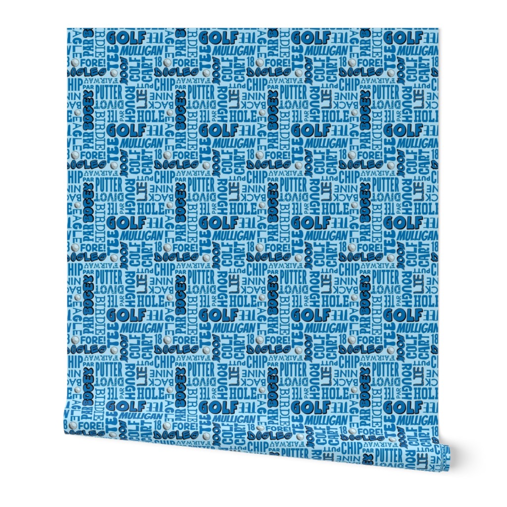 Large Scale Golf Terms in Blue