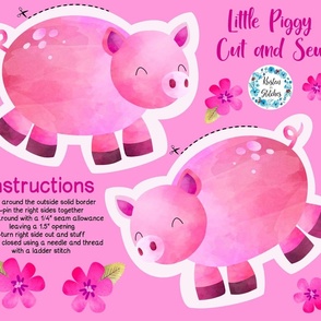 Little Pink Piggy Easy Cut and Sew Stuffie