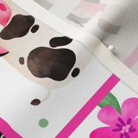 Large 27x18 Fat Quarter Panel Home is Where My Cows Are for Wall Art or Tea Towel
