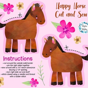 Happy Horse Easy Cut and Sew Stuffie