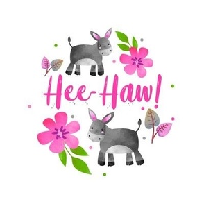 Hee Haw Donkey 8x8 Square Swatch for Embroidery Hoop or Wall Art - DIY Pattern Kit Template 