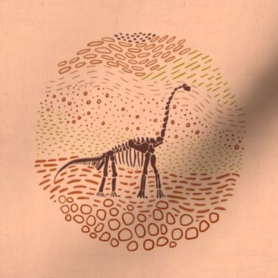 Earthy Brachiosaurus - embroidery/wall art