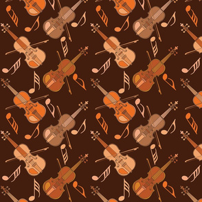 Large Violin Notes Brown 