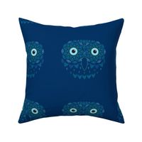 Blue Owl Embroidery Template