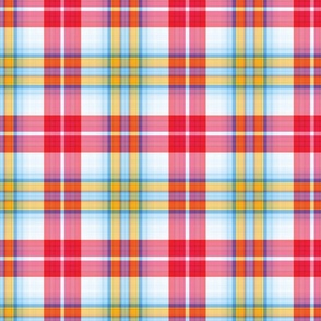 Bright Red, Yellow, and Blue Plaid