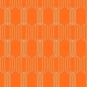Lines intertwined - peach on orange