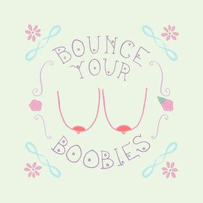 Bounce your Boobies Embroidery Template in Mint