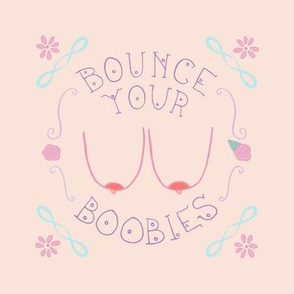 Bounce your Boobies Embroidery Template in Peach