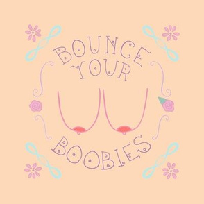 Bounce Your Boobies Embroidery Template in Tangerine