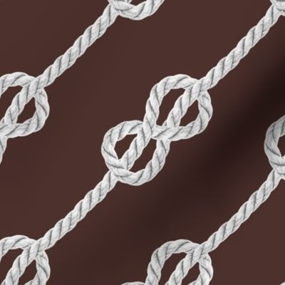 White rope knots dark brown diagonal