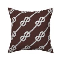 White rope knots dark brown diagonal