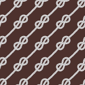 White rope knots dark brown diagonal