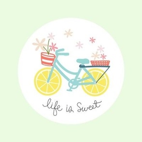 Bicycle with lemon slice wheels - Embroidery Pattern