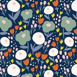 Sweet Floral Navy