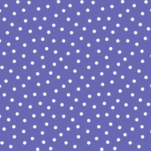 Very Peri white scattered polka dots