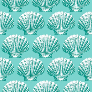 Scallops mint green seashells Wallpaper