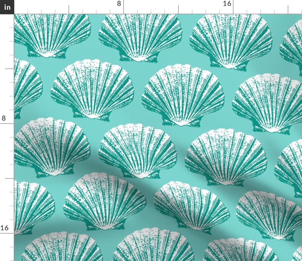 Scallops mint green seashells Wallpaper