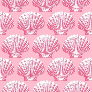 Scallops cotton candy pink seashells Wallpaper