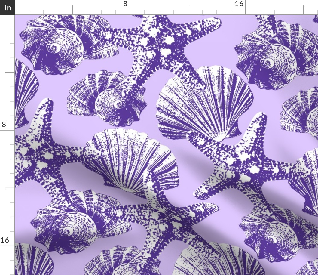 Seashells pastel purple Wallpaper