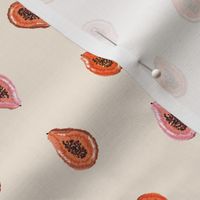 Faux embroidered papaya fruit