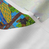 bird embroidery template colour