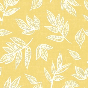 Brush Stroke Leaves - Sunshine Yellow