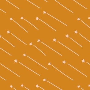 Boho Shooting Stars in Golden Yellow and Peach Space Galaxy