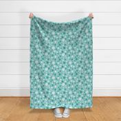 Summer Daisy - Floral Textured Light Aqua Large Scale