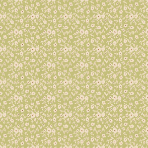 HYGGE green natural neutral nursery playful cottage core farmhouse style petite floral ditsy floral painterly terriconraddesigns