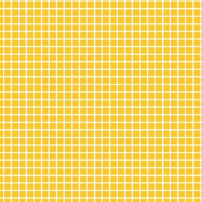 Small Grid Pattern - Maize and White